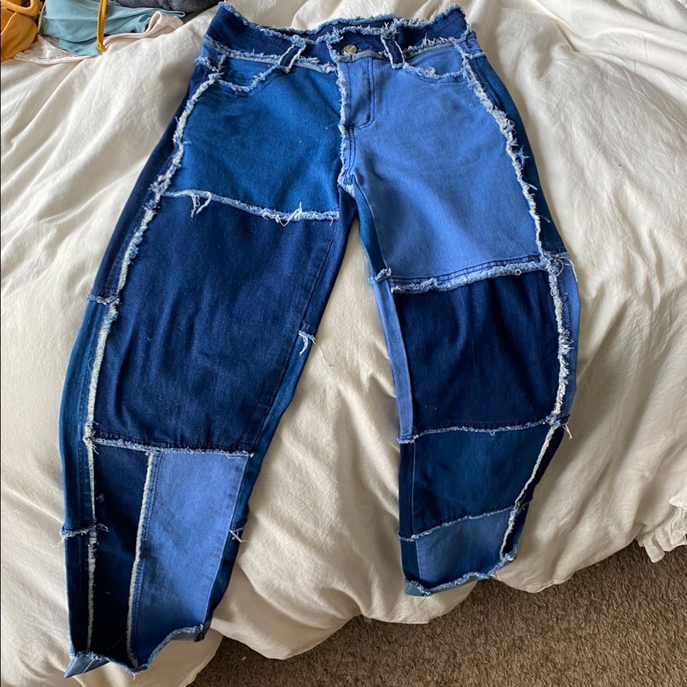 patchwork jeans